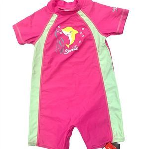 Speedo Girls One Piece Swim Rash Guard size 3T